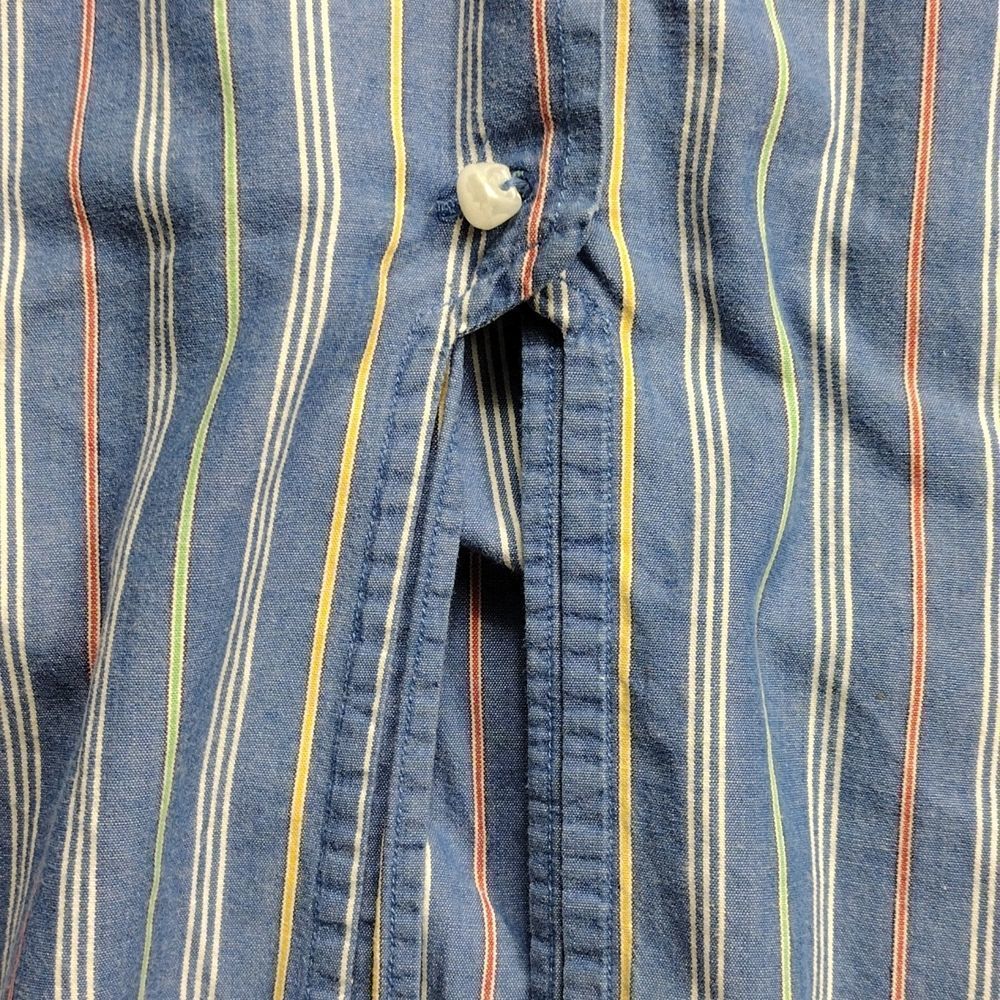 Sarah Bentley Vintage Striped Pearl Button Pleated Back Sleeveless Top - Picture 8 of 15